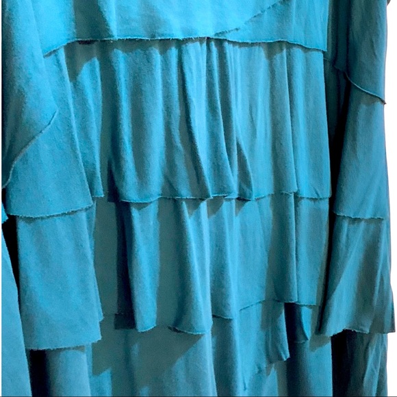 Torrid teal blue ruffled top v neck size 4X - Picture 3 of 5
